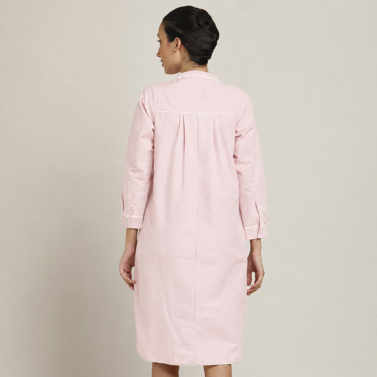 Jackie Dress & Jacket Set - Pastel Pink With Ecru Edging