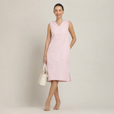 Jackie Dress & Jacket Set - Pastel Pink With Ecru Edging