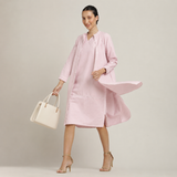 Jackie Dress & Jacket Set - Pastel Pink With Ecru Edging