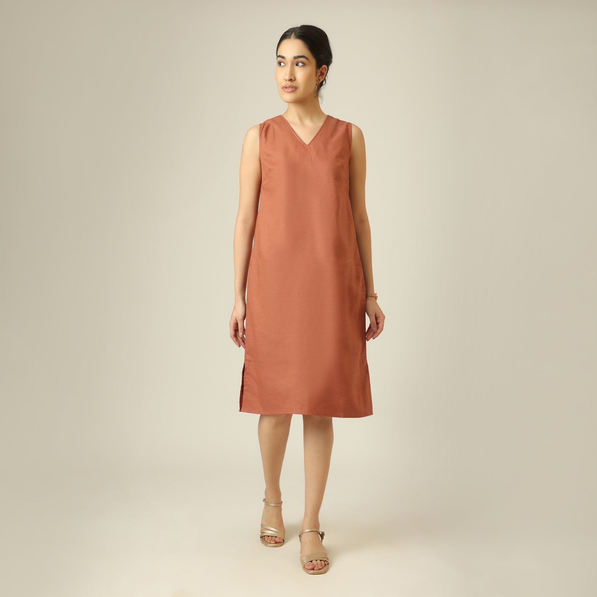 Jackie Dress - Terracotta Brown