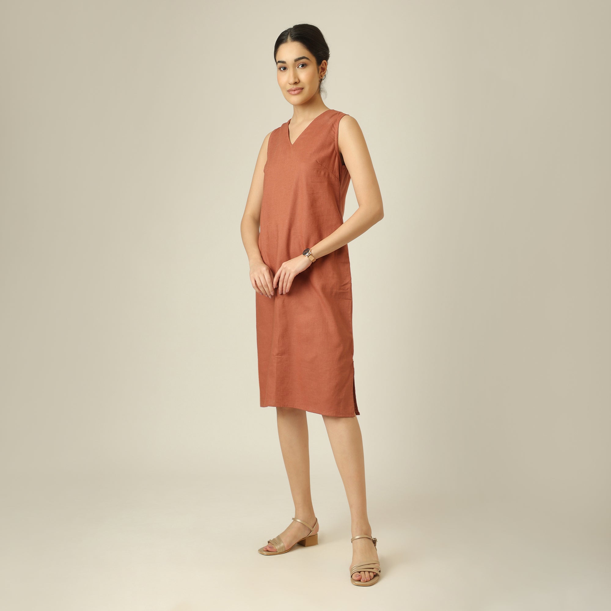 Jackie Dress - Terracotta Brown