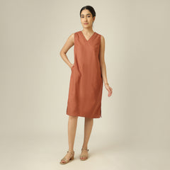 Jackie Dress - Terracotta Brown