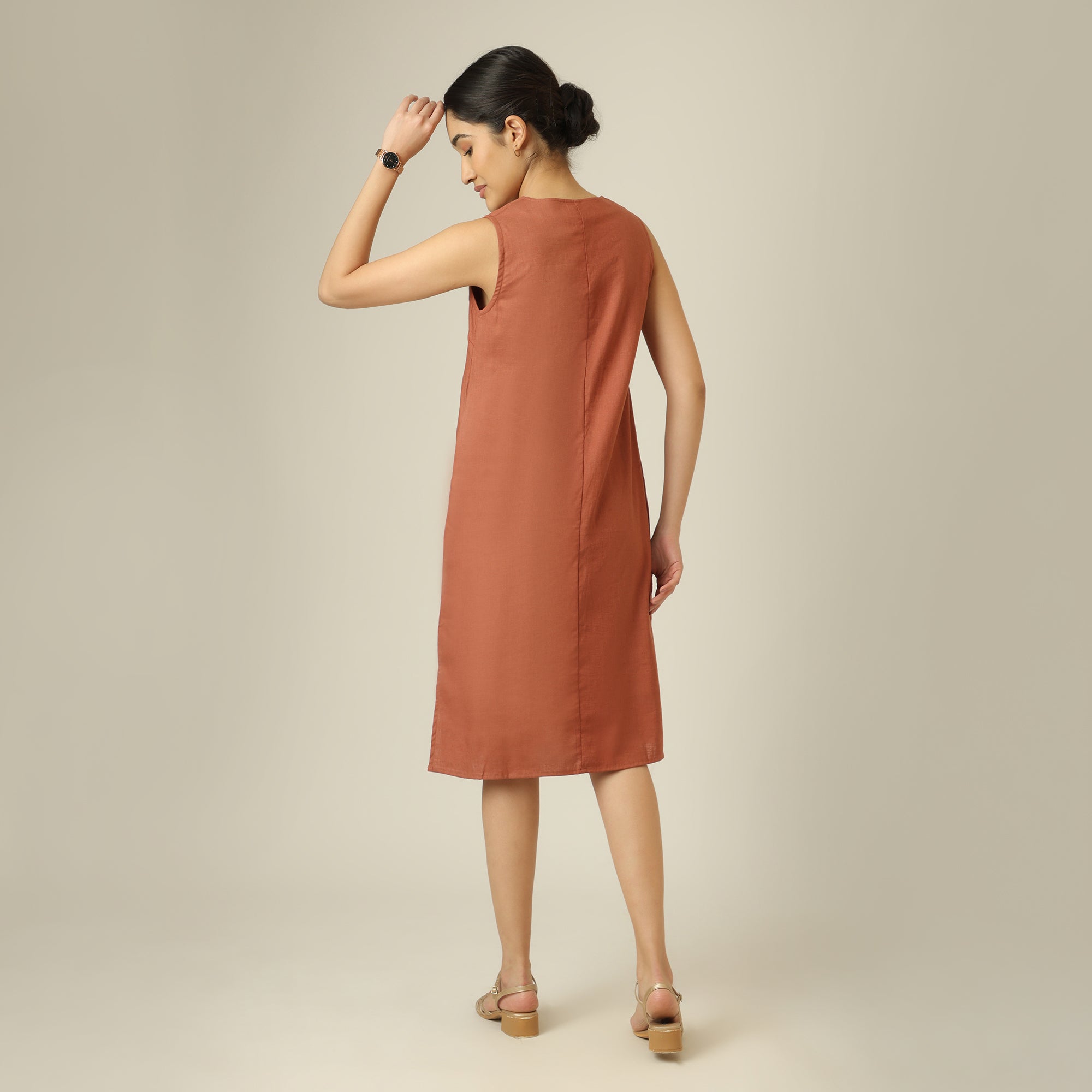 Jackie Dress - Terracotta Brown