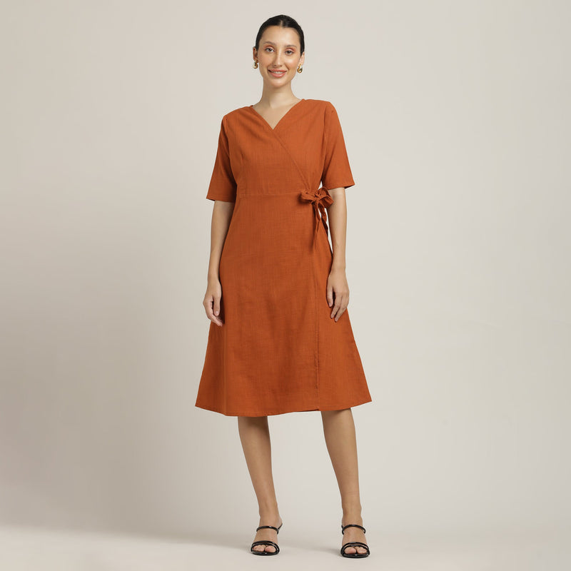 Wrap Dress - Autumn Rust