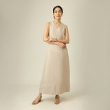 Mila Linen Maxi Dress - Greige