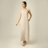 Mila Linen Maxi Dress - Greige