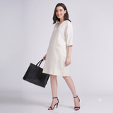 Sack V Dress - Ecru