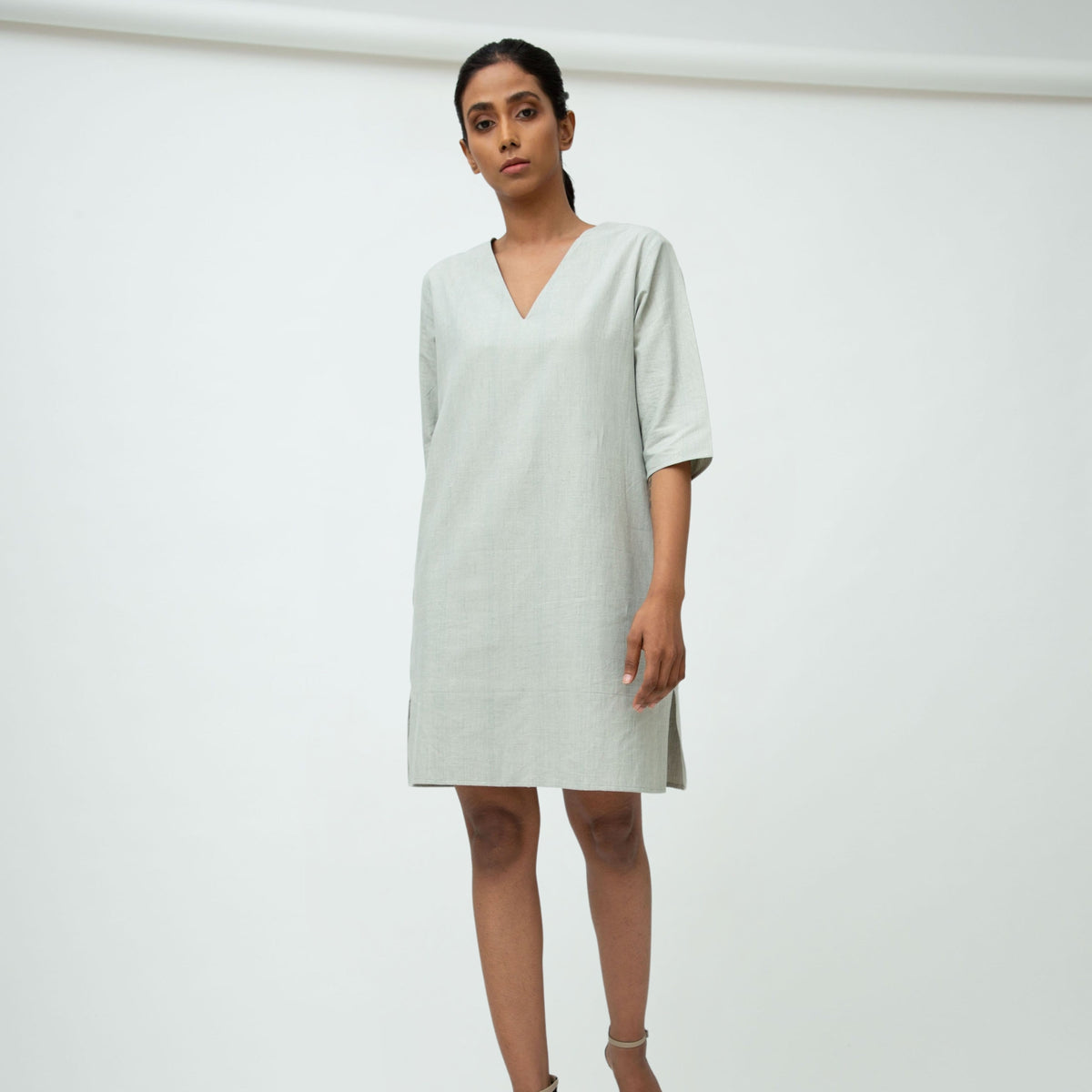 Sack V Dress - Cloud grey