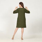 Sack V Dress - Olive Green
