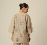 Juniper Overlay - Greige With Embroidery
