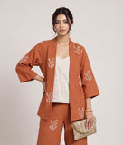 Juniper Overlay - Autumn Rust With Embroidery