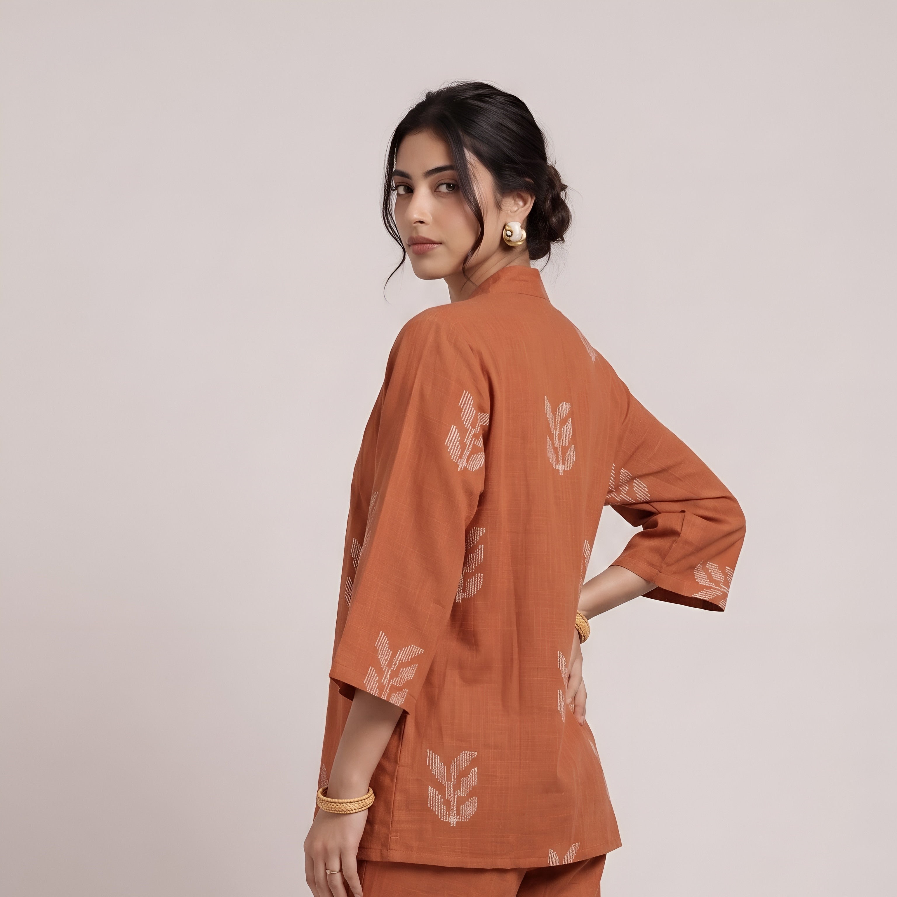 Juniper Overlay - Autumn Rust With Embroidery