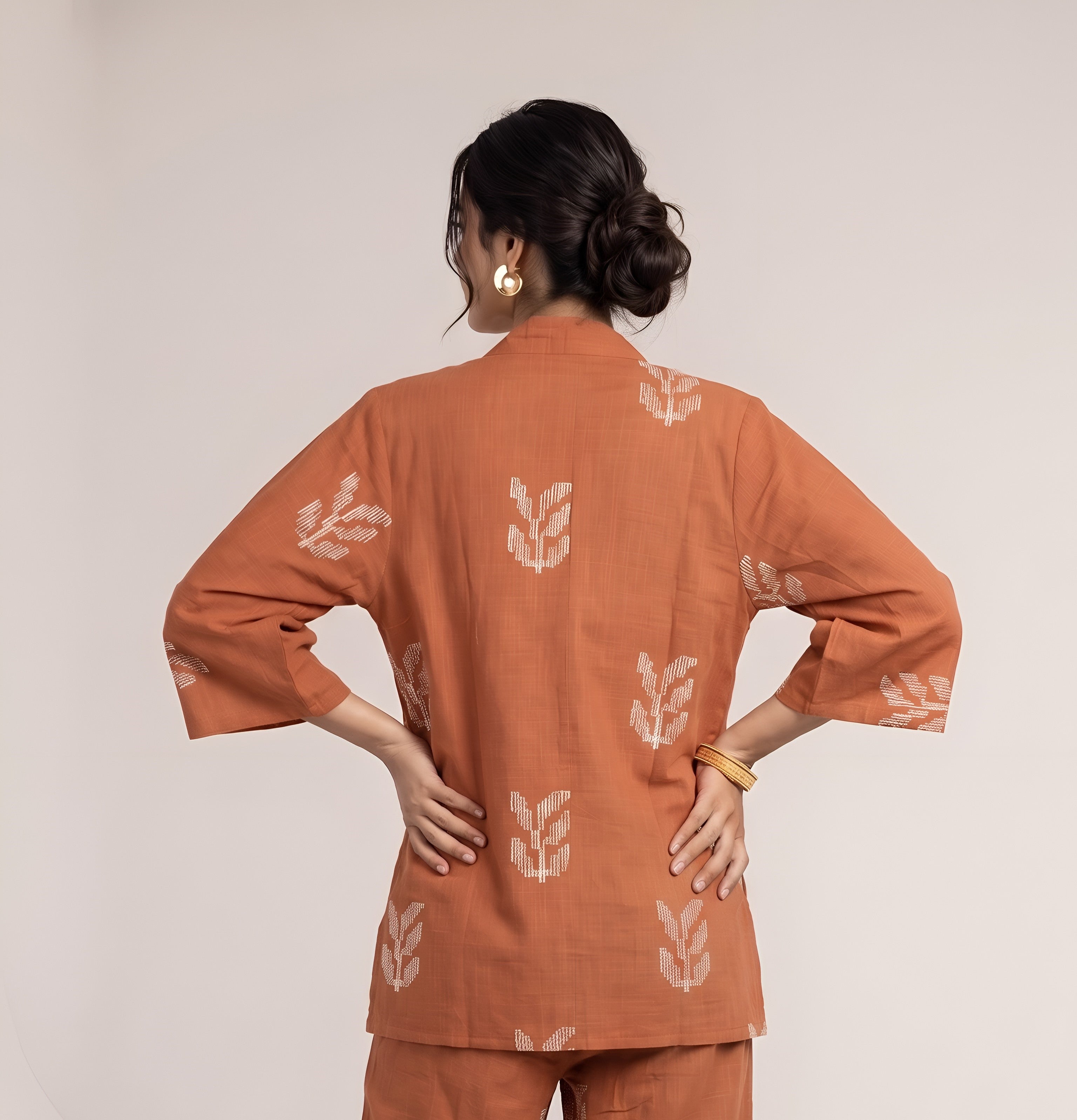 Juniper Overlay - Autumn Rust With Embroidery