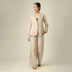 Bruna Linen Blazer - Greige