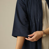 Willow Pintuck Overlay - Navy