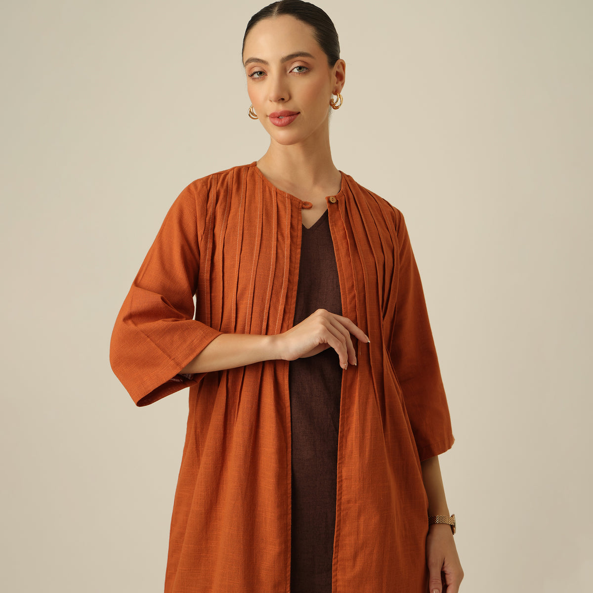 Willow Pintuck Overlay - Autumn Rust