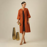 Willow Set Of 2 - Pintuck Overlay & Dress - Autumn Rust & Coffee Brown