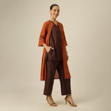 Willow Set of 3 - Overlay, Top & Pants - Autumn Rust & Coffee