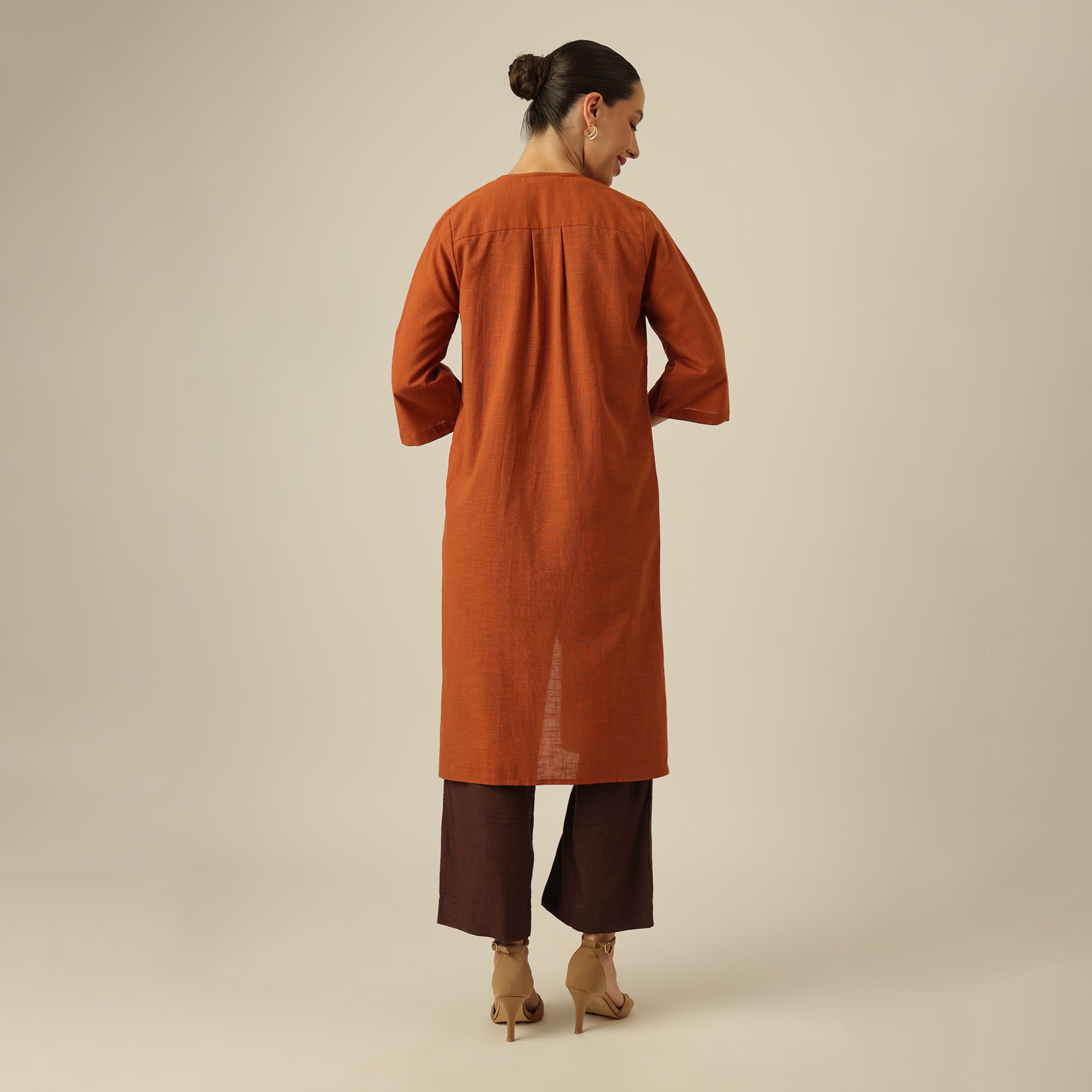 Willow Set of 3 - Overlay, Top & Pants - Autumn Rust & Coffee