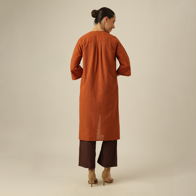 Willow Set of 3 - Overlay, Top & Pants - Autumn Rust & Coffee