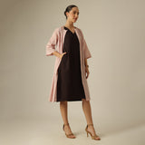 Willow Set Of 2 - Pintuck Overlay & Dress - Pink & Coffee Brown