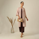 Willow Set of 3 - Overlay, Top & Pants - Pink & Coffee