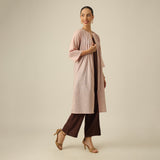 Willow Set of 3 - Overlay, Top & Pants - Pink & Coffee