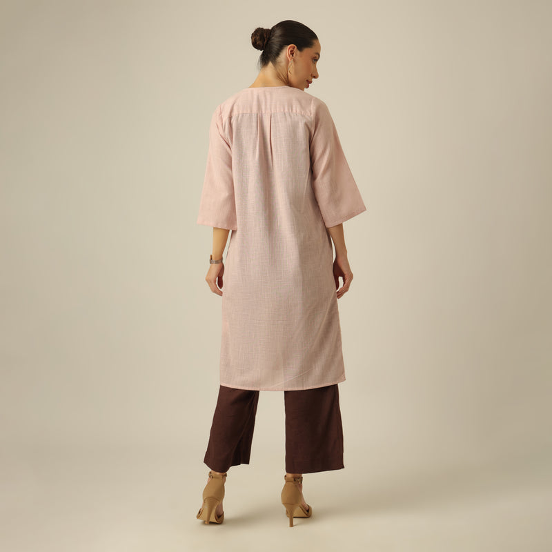 Willow Set of 3 - Overlay, Top & Pants - Pink & Coffee