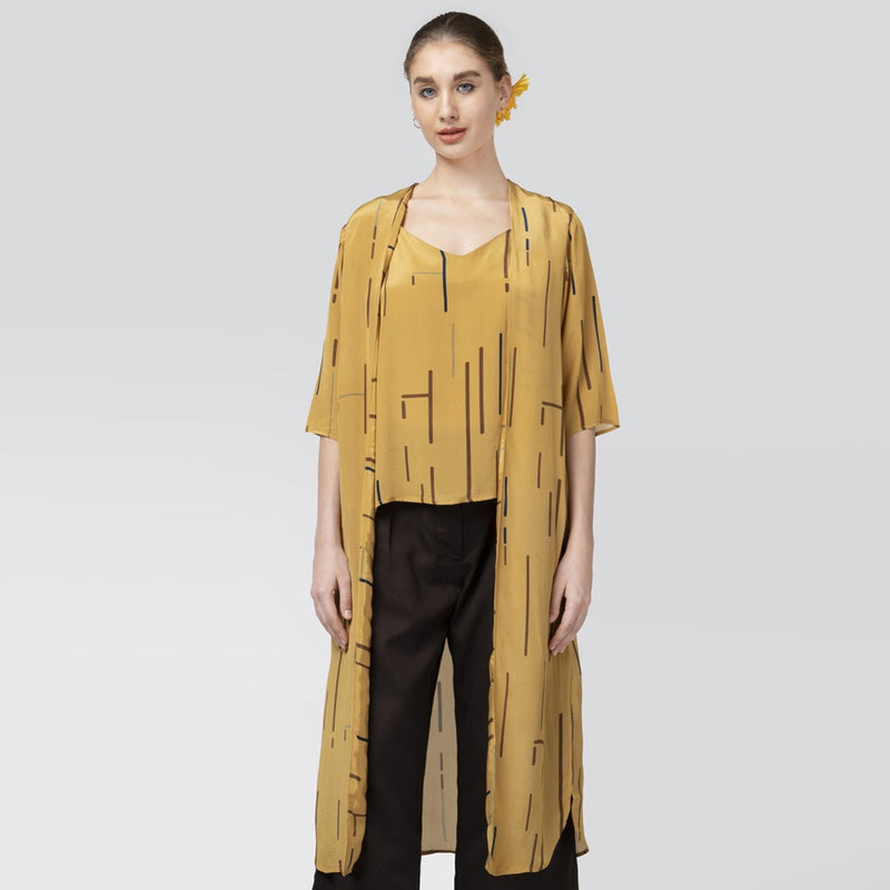 Long Overlay - Mustard Cedar Print - Limited Edition
