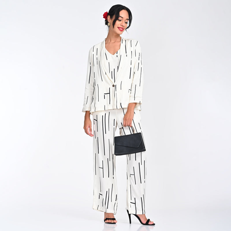 Donna Blazer - Ecru Cedar Print - Limited Edition
