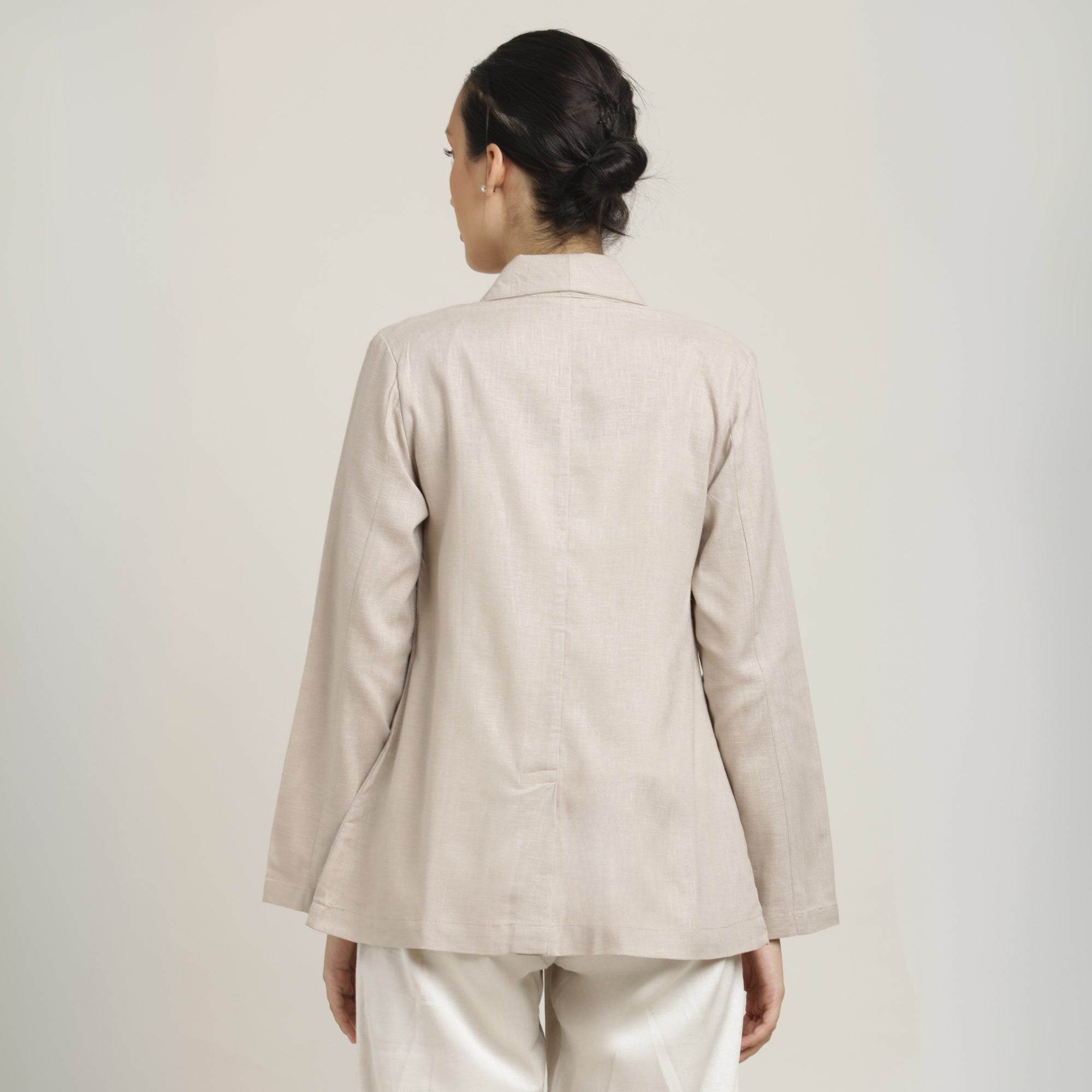Donna Shawl Collar Blazer - Beige