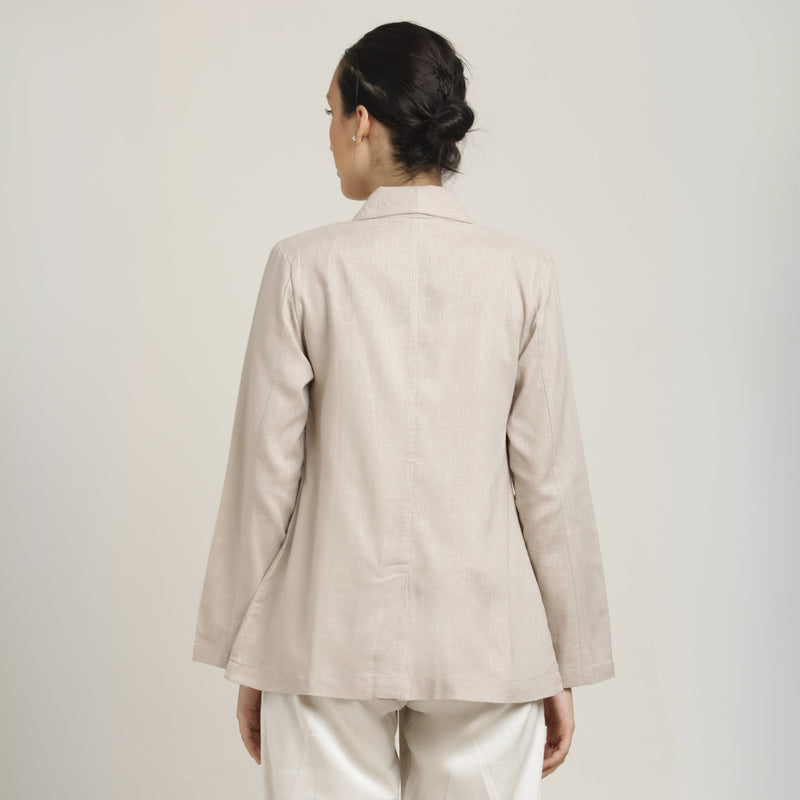Donna Shawl Collar Blazer - Greige