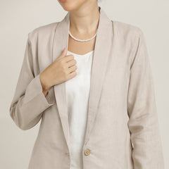 Donna Shawl Collar Blazer - Beige
