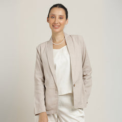 Donna Shawl Collar Blazer - Beige