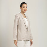 Donna Shawl Collar Blazer - Greige