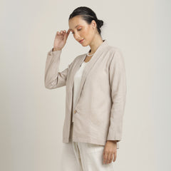 Donna Shawl Collar Blazer - Beige