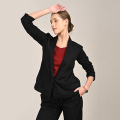 Donna Set of 3 - Long Shirt, Inner & Pants - Black & Maroon