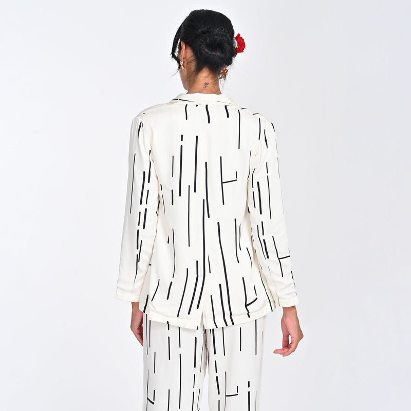 Donna Blazer - Ecru Cedar Print - Limited Edition