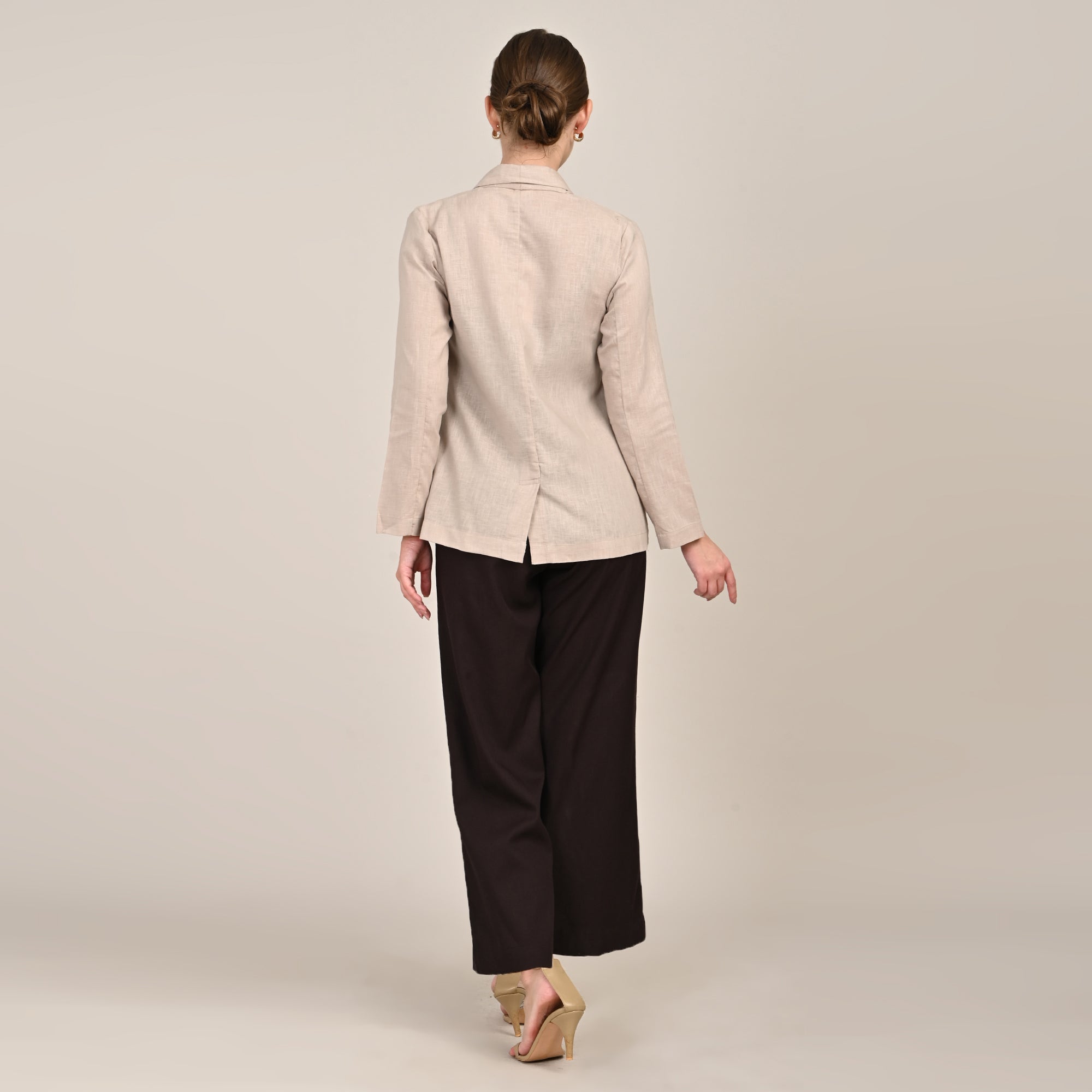 Donna Set of 3 - Long Shirt, Inner & Pants - Greige & Coffee