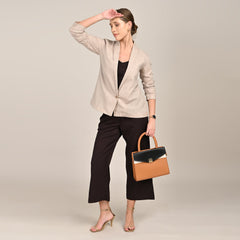 Donna Set of 3 - Long Shirt, Inner & Pants - Greige & Coffee