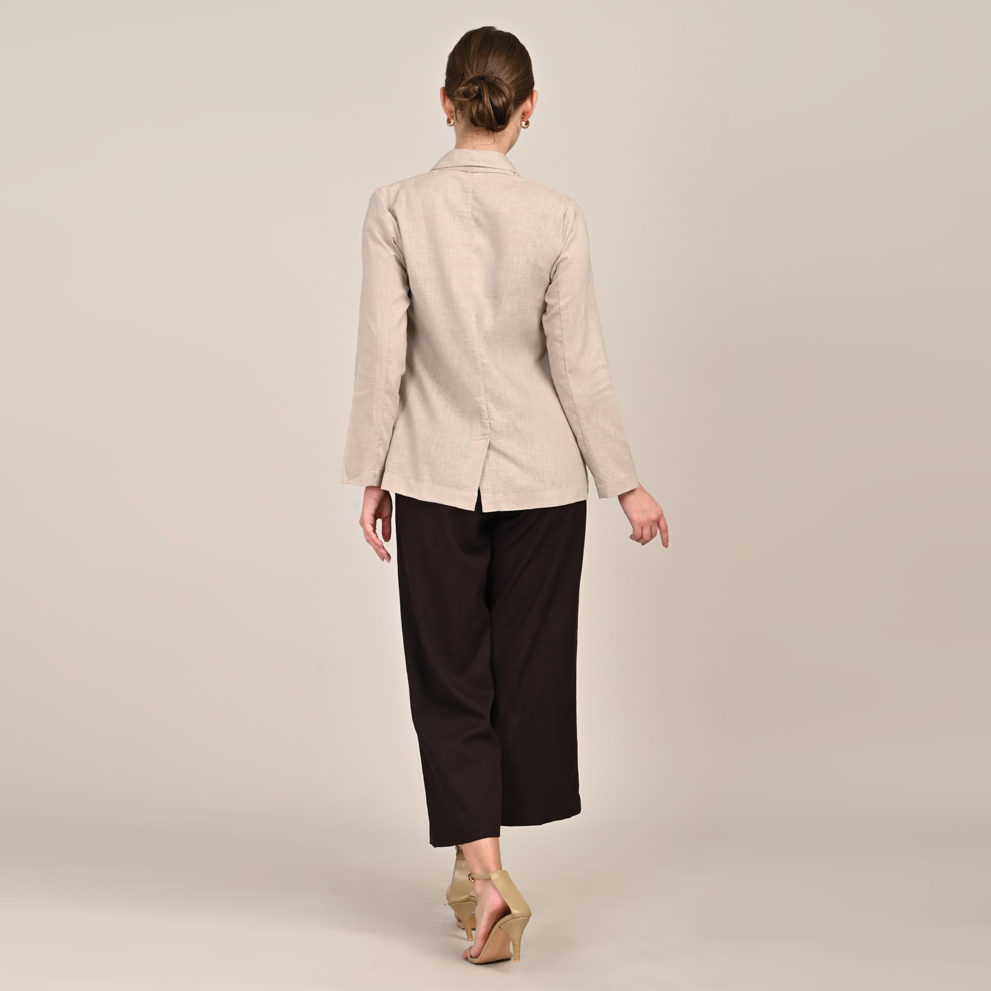 Donna Set of 3 - Long Shirt, Inner & Pants - Greige & Coffee