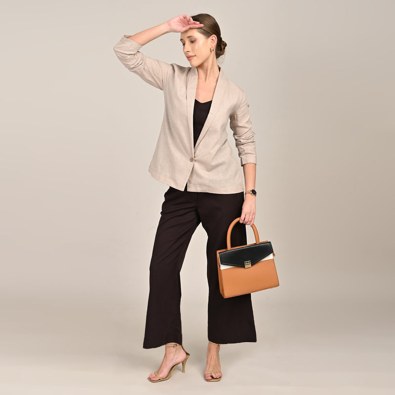 Donna Set of 3 - Long Shirt, Inner & Pants - Greige & Coffee