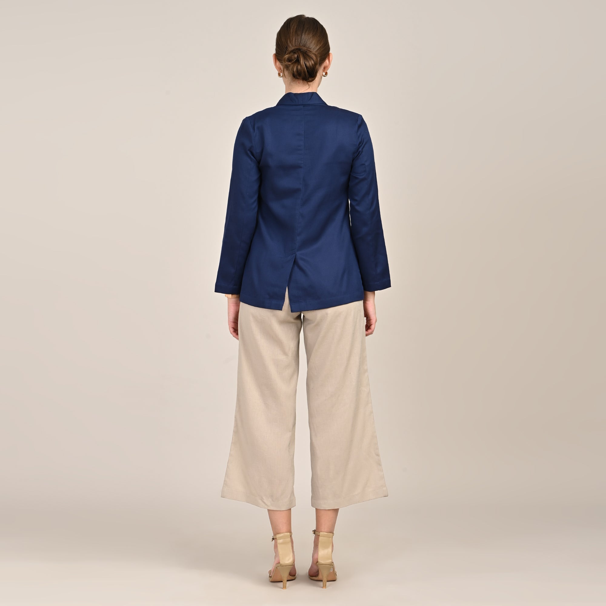Donna Set of 3 - Long Shirt, Inner & Pants - Navy & Greige