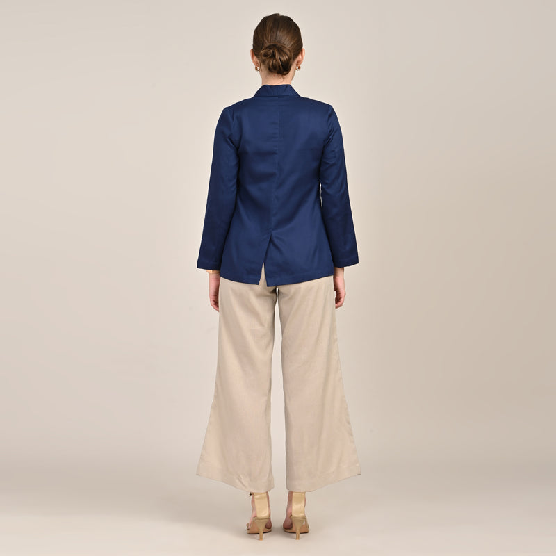 Donna Set of 3 - Long Shirt, Inner & Pants - Navy & Greige