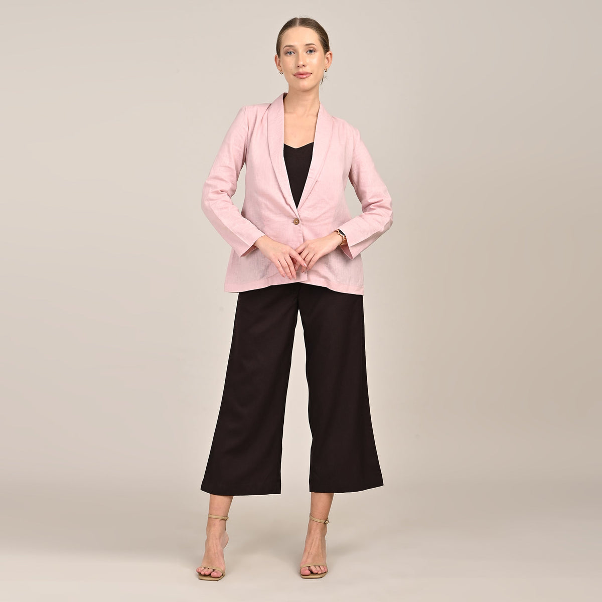 Donna Set of 3 - Long Shirt, Inner & Pants - Pink & Coffee