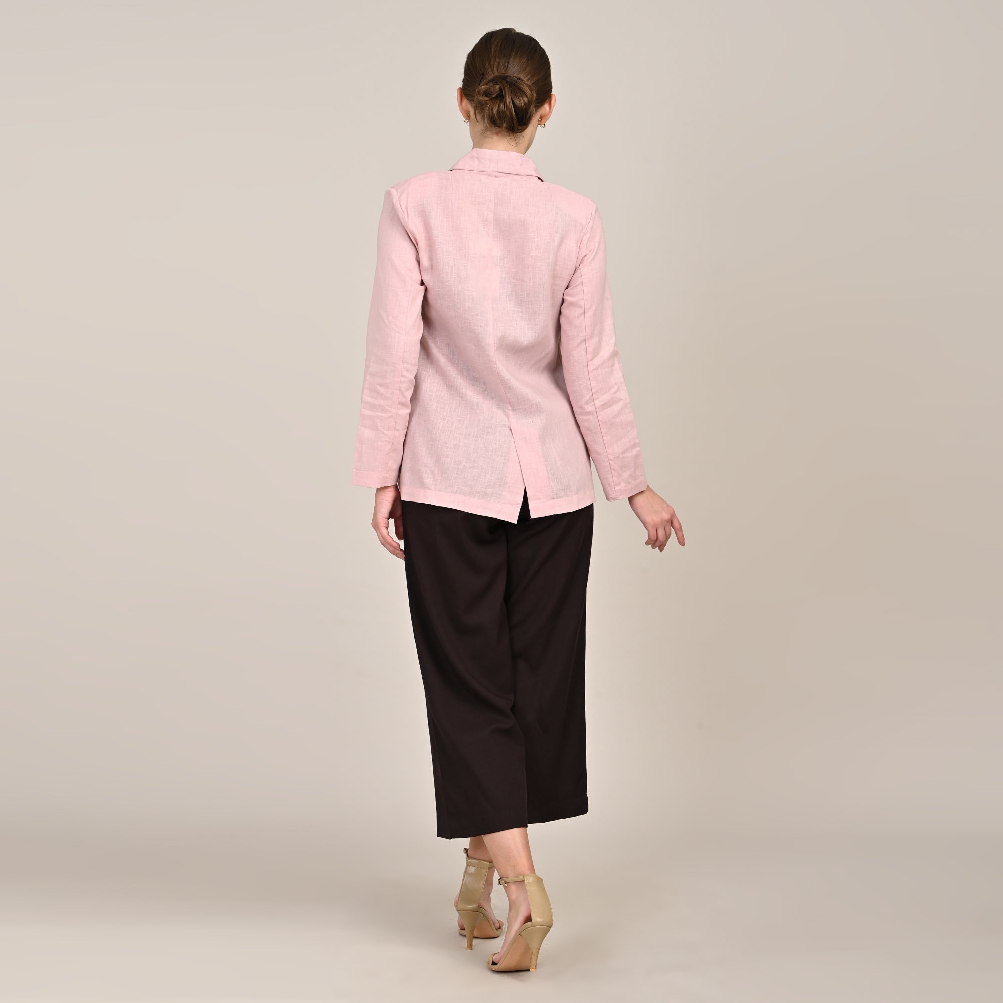 Donna Set of 3 - Long Shirt, Inner & Pants - Pink & Coffee