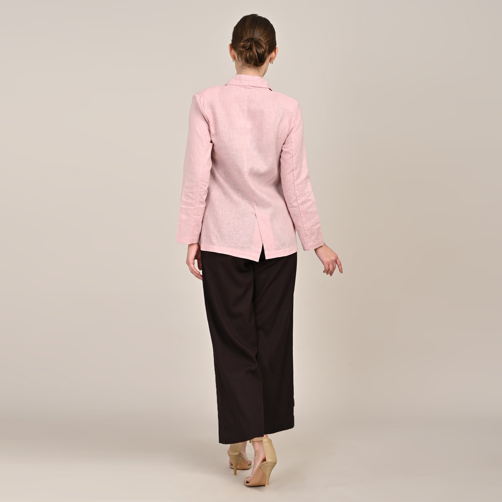 Donna Set of 3 - Long Shirt, Inner & Pants - Pink & Coffee