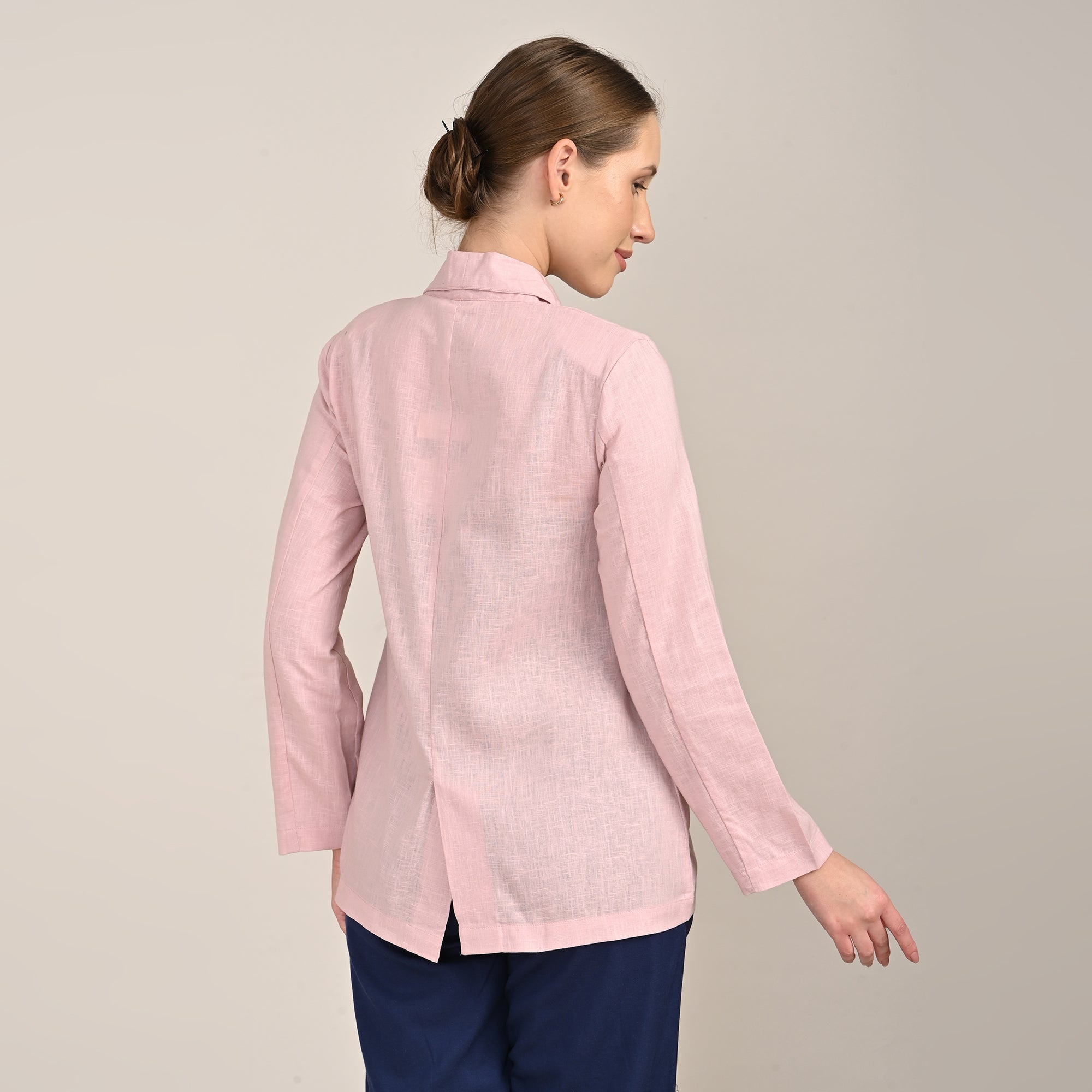 Donna Set of 3 - Long Shirt, Inner & Pants - Pink & Navy