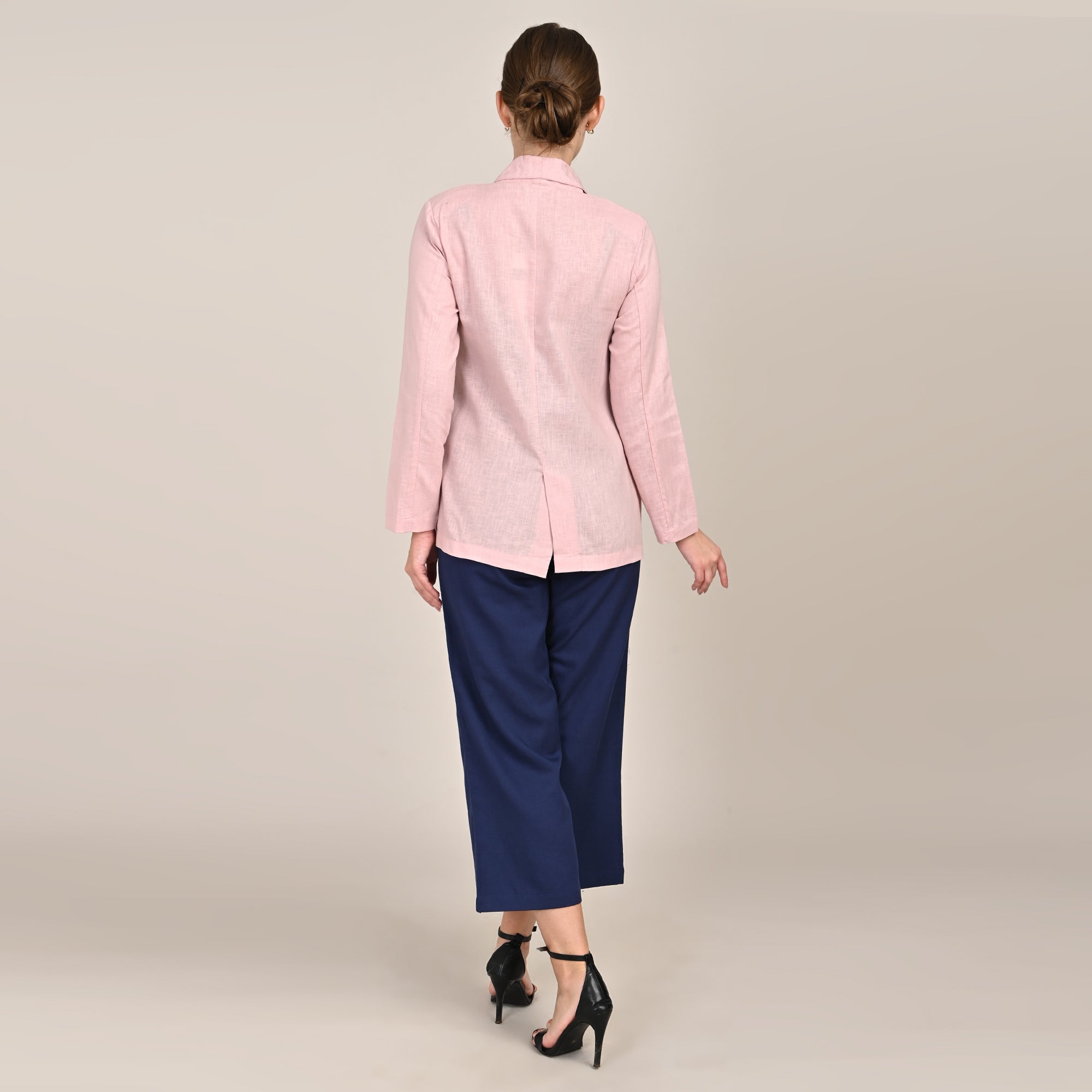 Donna Set of 3 - Long Shirt, Inner & Pants - Pink & Navy