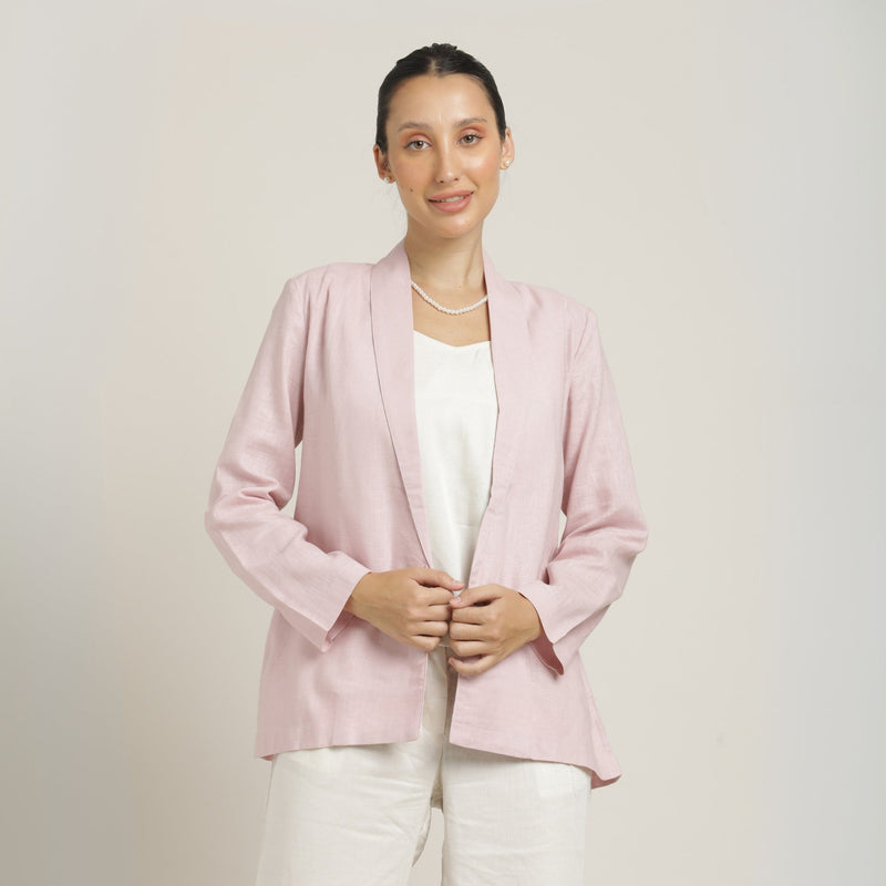 Donna Shawl Collar Blazer - Pastel Pink